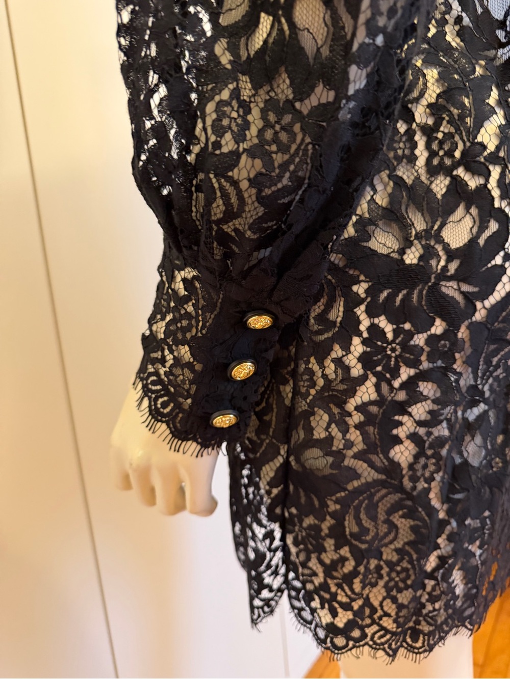 L’Agence Black Lace Button-Front Shirt Dress - Picture 5 of 5